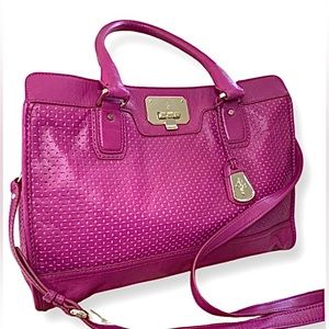 Cole Haan Vintage Laser Cut Leather Kendra Hand/Shoulder/Crossbody Bag V…